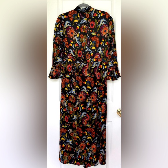 Cinq A Sept Juliana Floral Paisley Maxi Dress Womens Size 8 Ruffle Sleeve Hem - Picture 5 of 6
